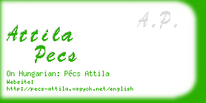 attila pecs business card